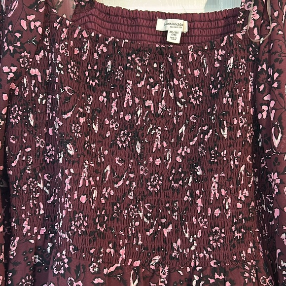 BEACH LUNCH LOUNGE Khaleesi Dress Womens Plus Size XXL Maroon Midi Boho Burgundy - Picture 9 of 17